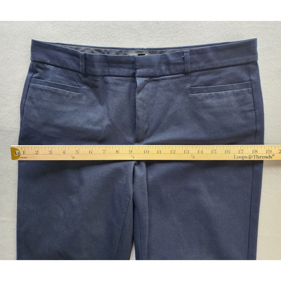 Banana Republic Pants Women 10L Sloan Solid Dress Stretch Ankle Navy Blue - Picture 5 of 11
